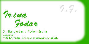 irina fodor business card